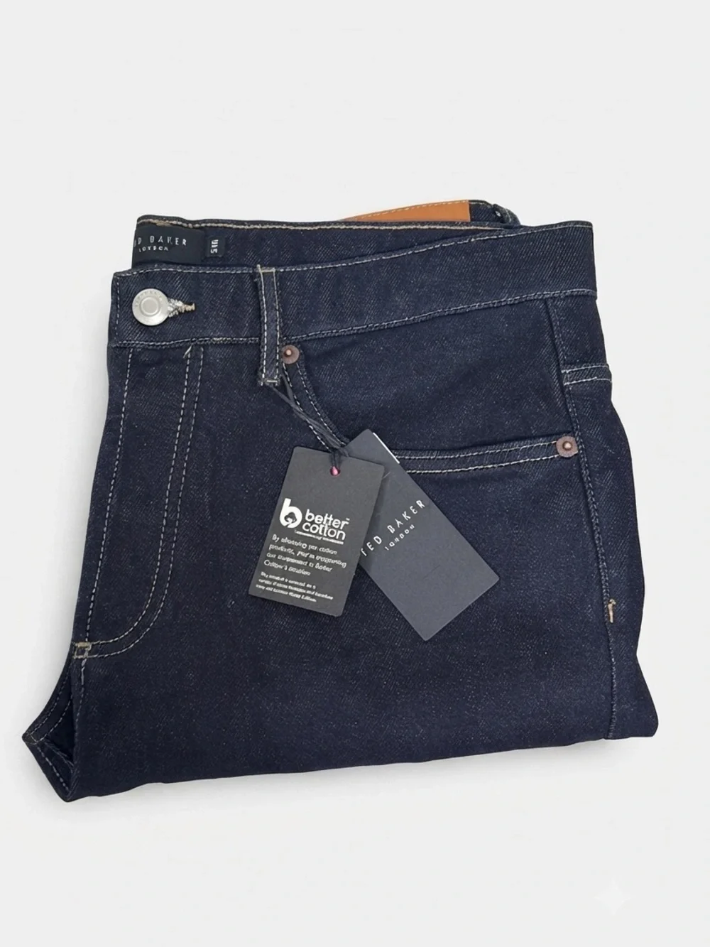 NWT Ted Baker London Dyllon Tapered Fit Stretch Jeans Dark Blue Mens Size 34R